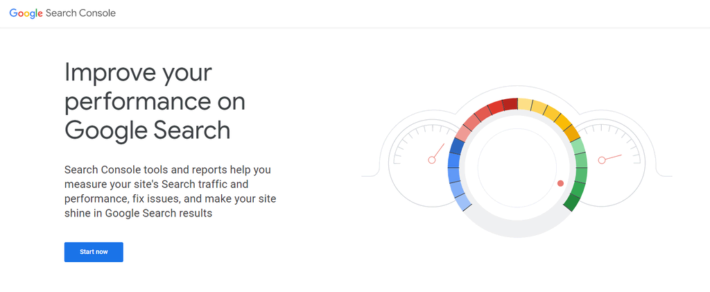 Page d'accueil de Google Search Console