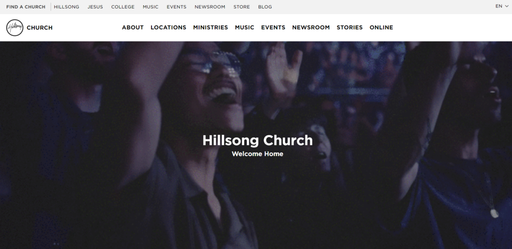 page d'accueil de hillsong