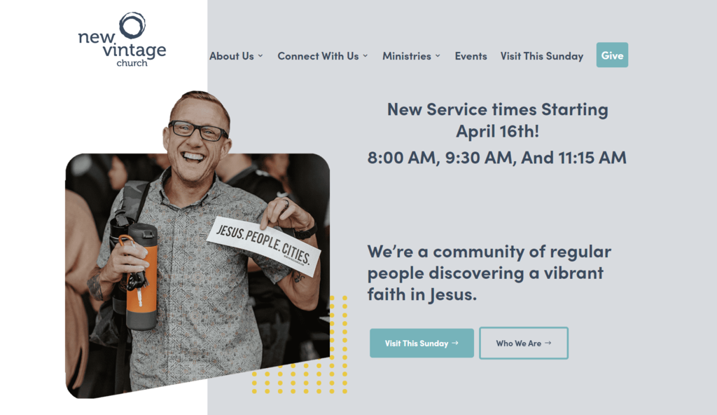 Nouvelle page d'accueil Vintage