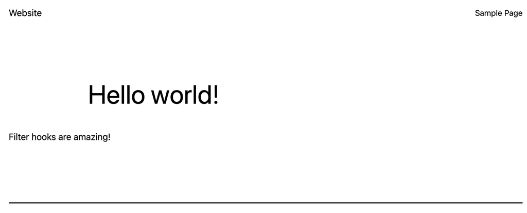 Exemple de hook de filtre sur un site web WordPress en ligne. 