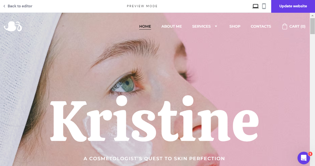 Le mode de prévisualisation de Hostinger Website Builder