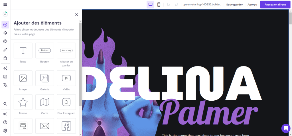 Personnaliser un site avec le créateur de sites d'Hostinger