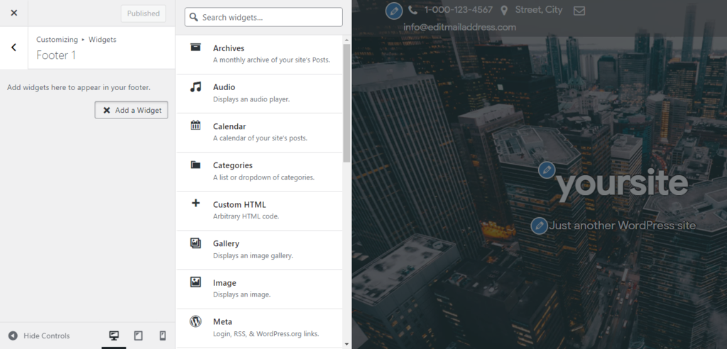 Modifier les widgets du pied de page dans le Customizer de WordPress