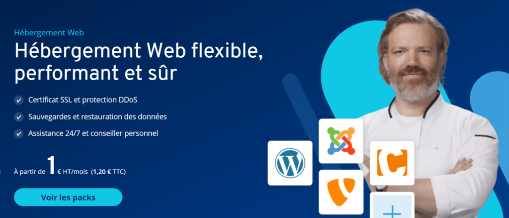 landing page hébergement ionos