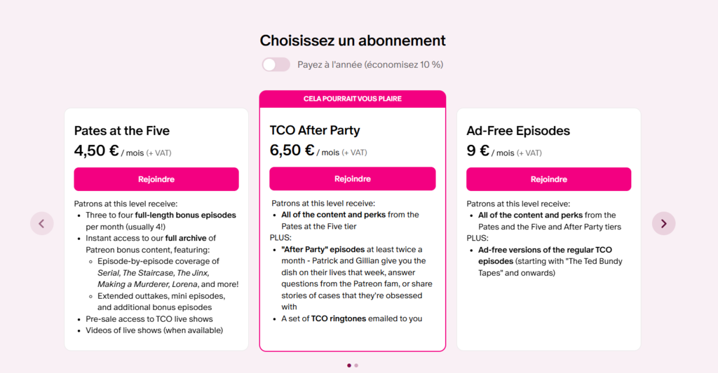 Page Patreon de True Crime Obsessed