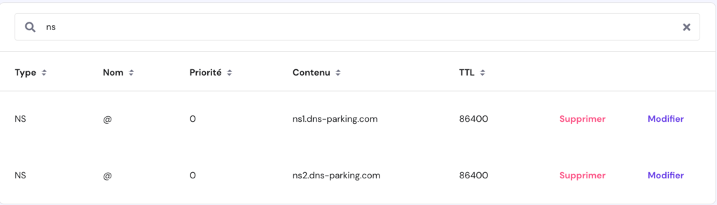 Les enregistrements DNS sur l'éditeur de zone DNS de hPanel 