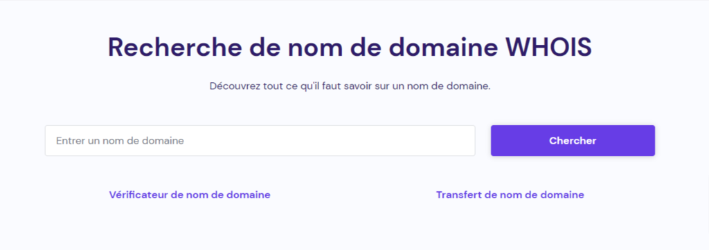 L'outil de recherche de domaine Whois de Hostinger		