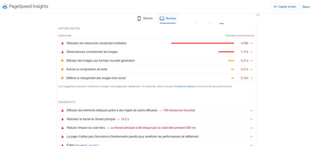 sections-Opportunités-et-Diagnostic-sur-PageSpeed-Insights Les sections Opportunités et Diagnostic sur PageSpeed Insights