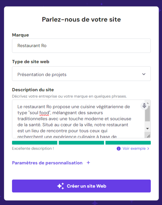 Générer-un-template-avec-l'IA Générer un template avec l'IA dans le constructeur de sites Web Hostinger