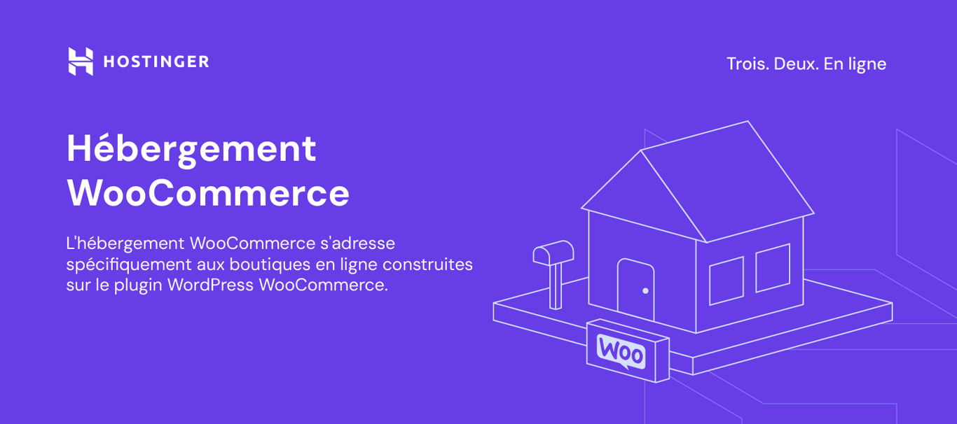 Illustration d'Hostinger pour l'hébergement WooCommerce