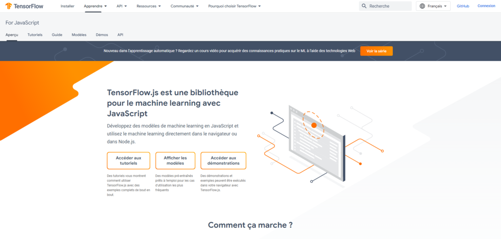 développement-web-ia Landing page TensorFlow