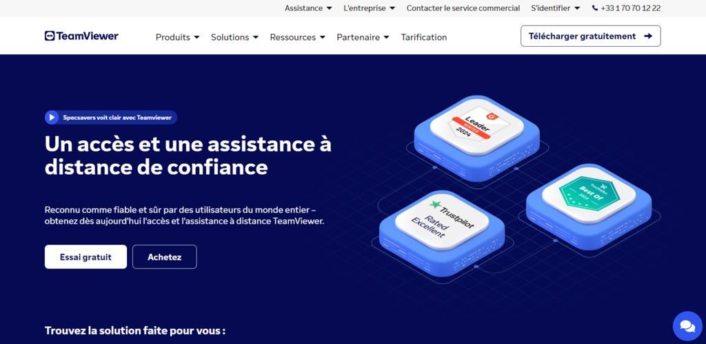 site-wordpress-exemple Page d'accueil du site TeamViewer