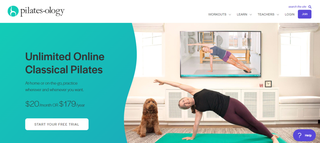 site-wordpress-exemple Page d'accueil du Pilatesology