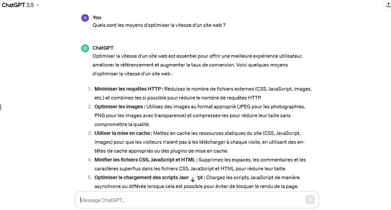 Exemple de reformulation d'une invite