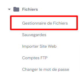 Le bouton "Gestionnaire de fichiers" de hPanel