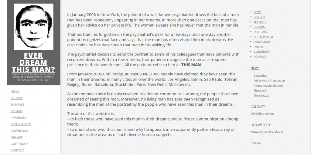 Page d'accueil de Ever Dream This Man