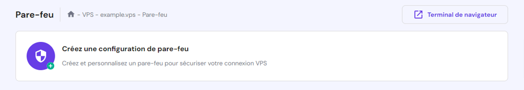 Bouton de cr&eacute;ation de r&egrave;gles de pare-feu dans hPanel