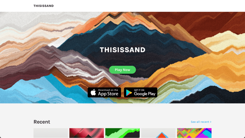 Page d’accueil de This Is Sand