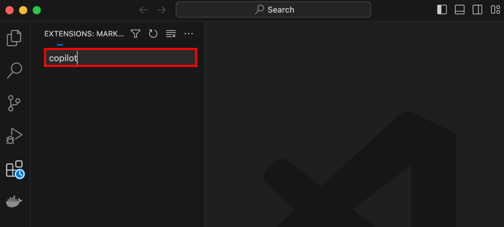recherche d'extension copilot