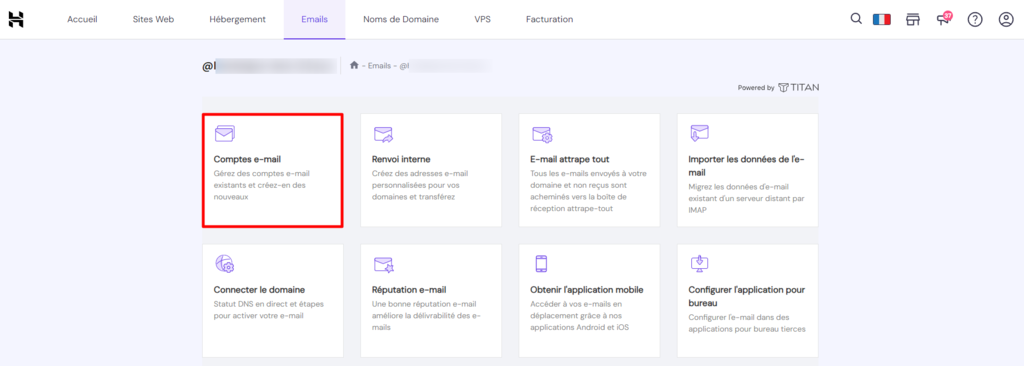 Tableau de bord de Titan