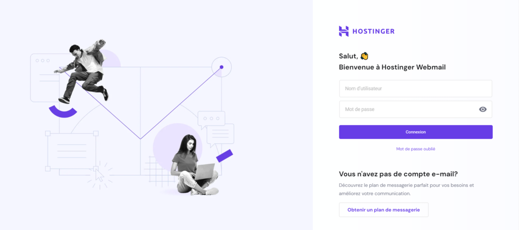 Connexion &agrave; Hostinger Webmail