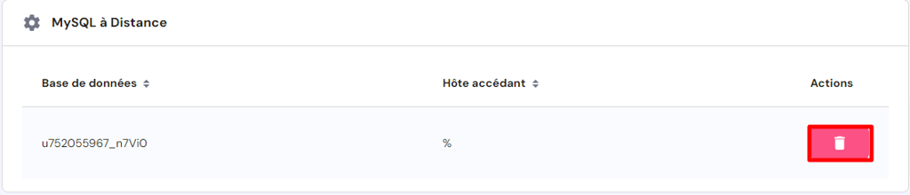Liste des connexions distantes aux bases de donn&eacute;es MySQL