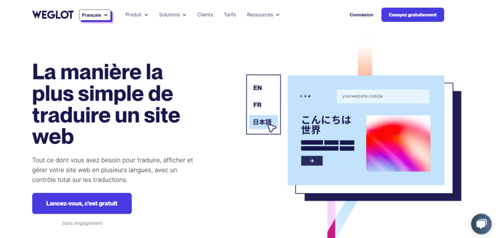Page d'accueil du plugin de traduction WordPress Weglot