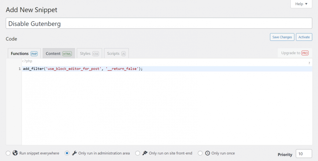 capture code d'annulation editeur gutnberg
