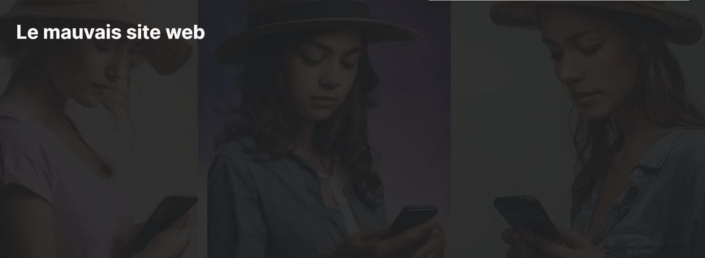 Images de stock sur la page d'accueil du mauvais site web.