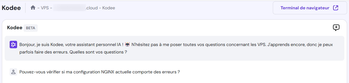 Vérifier la configuration NGINX sur Kodee
