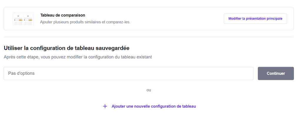 L'option d'affichage du tableau de comparaison sur l'extension Hostinger Amazon Affiliate Connector