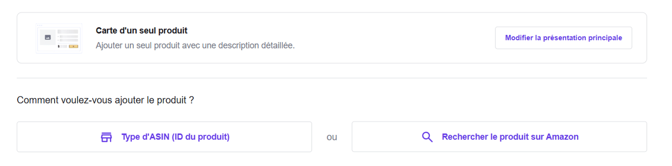 L'option d'affichage du panier d'un seul produit sur l'extension Hostinger Amazon Affiliate Connector