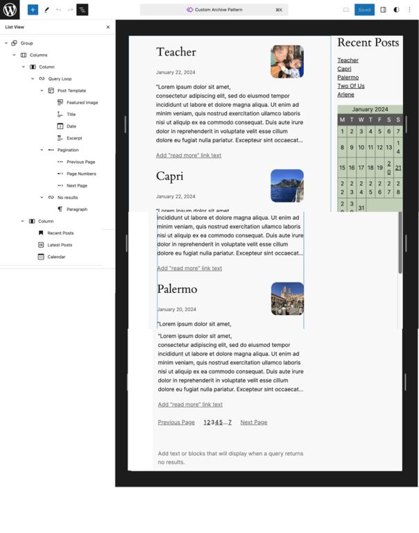 La composition d'archives personnalisé pour les sites web de blogs 