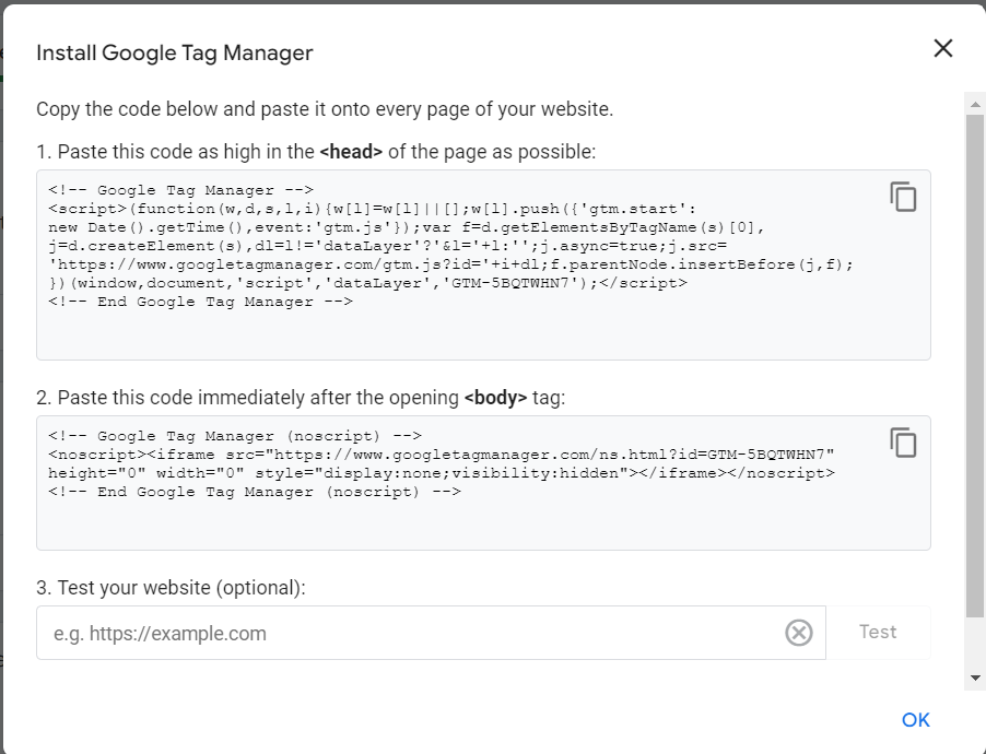 google tag manager code google tag manager code
