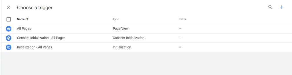 google tag manager choix d&eacute;clencheur 