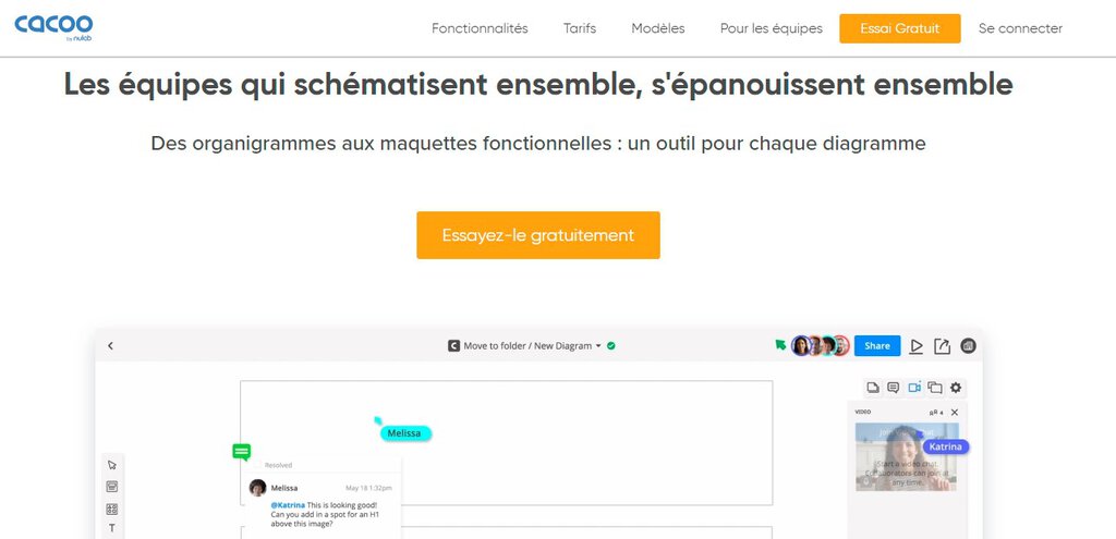 Page-d'accueil-Cacoo Page d'accueil de Cacoo, un outil de diagramme en ligne avec des capacités de wireframing