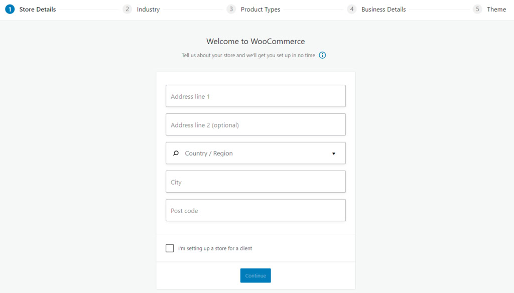 configuration-de-WooCommerce Écran de configuration de WooCommerce