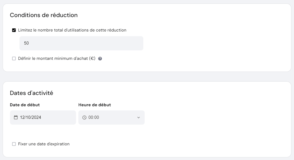 Conditions de r&eacute;duction du gestionnaire de boutique Hostinger