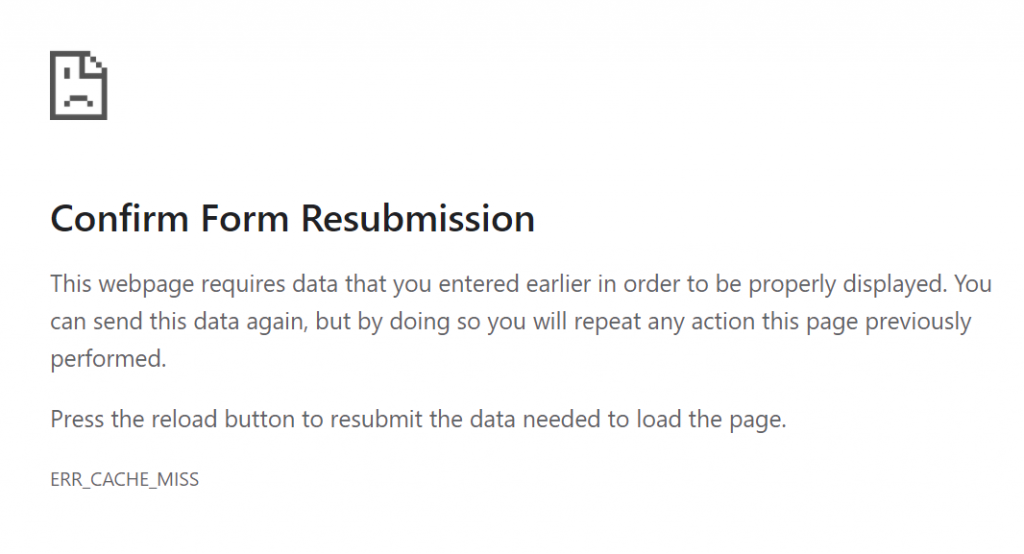 Message Confirm Form Resubmission