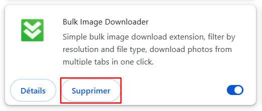 Supprimer une extension de Google Chrome