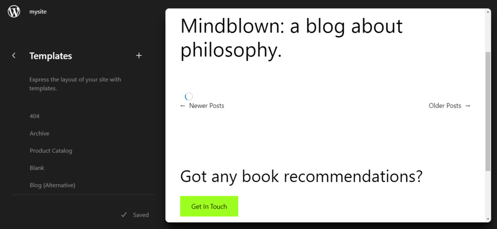 difference-entre-page-et-article-wordpress Accès aux modèles dans l'éditeur de site WordPress