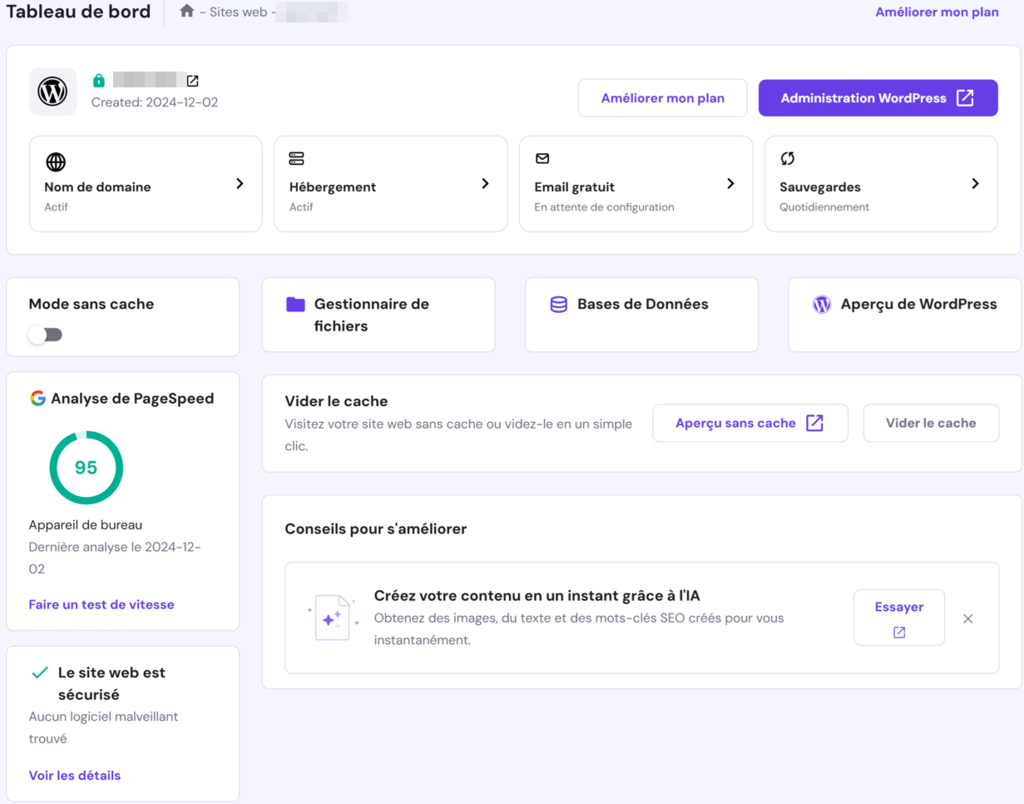 comment-obtenir-un-certificat-ssl Tableau de bord Hostinger hPanel
