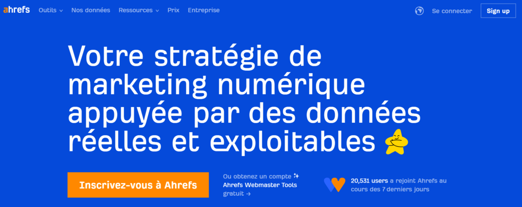 Outil de r&eacute;f&eacute;rencement Ahrefs