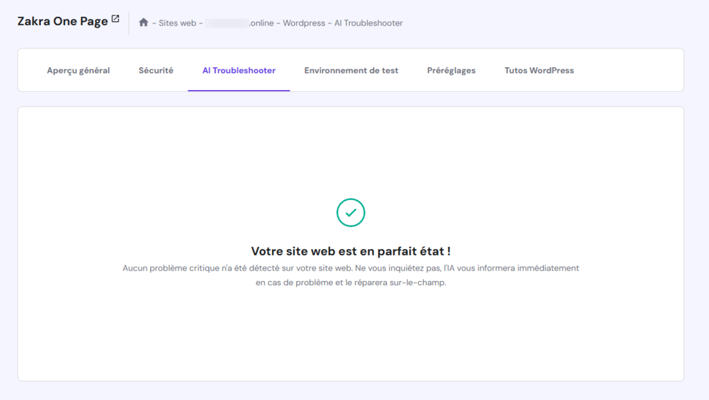 D&eacute;pannage WordPress IA dans Hostinger
