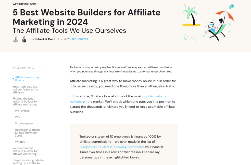 Article du blog Tooltester