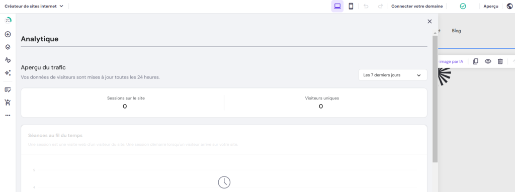 Outil d'analyse dans l'éditeur de site