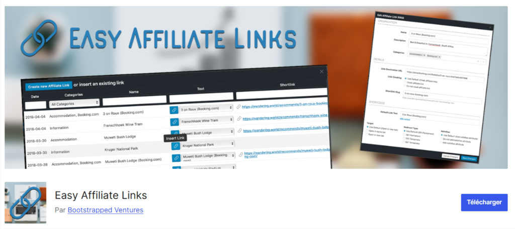Easy Affiliate Links est un exemple de plugin WordPress d'affiliation.