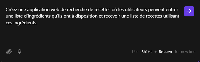 Boîte de prompts dans Hostinger Horizons