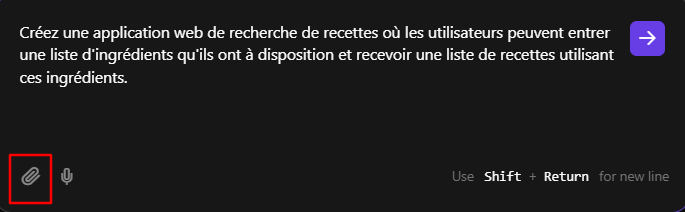 Boîte de dialogue d'invite mettant en évidence la fonction de pièce jointe