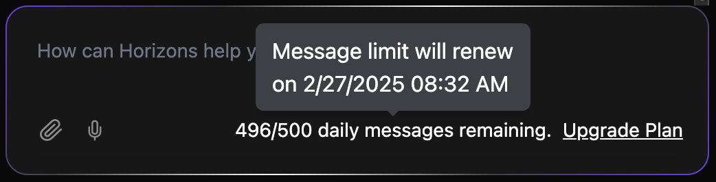 Limitation des messages dans le panel de travail